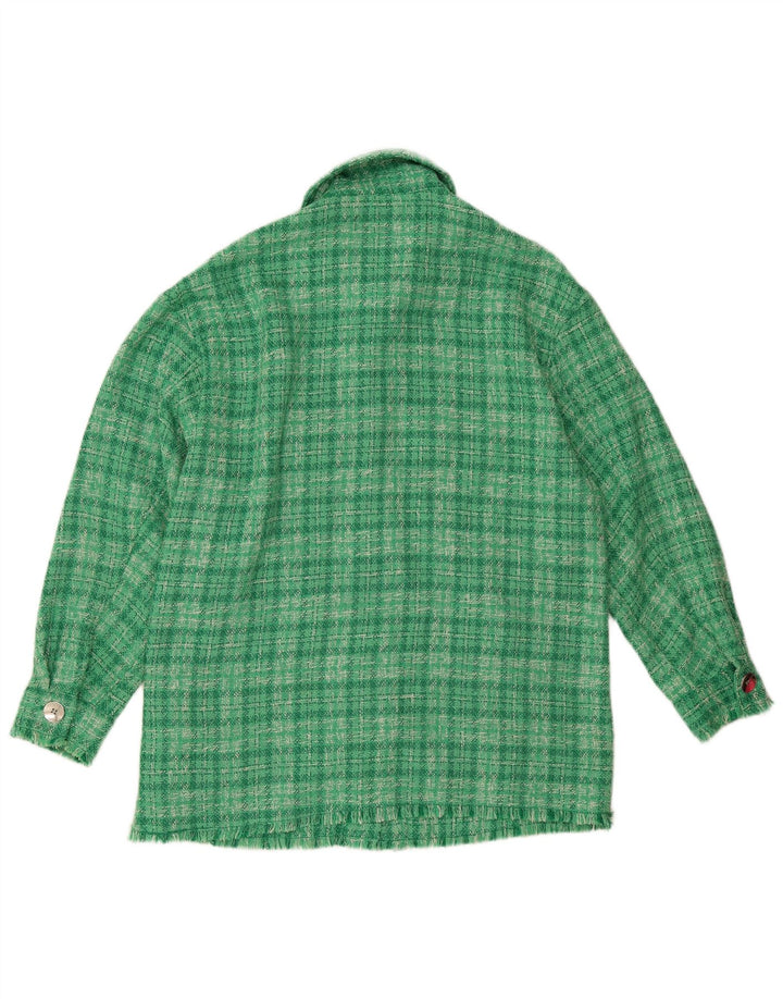Jachetă bomber supradimensionată pentru femei Zara UK 6 XS Poliester cu check verde