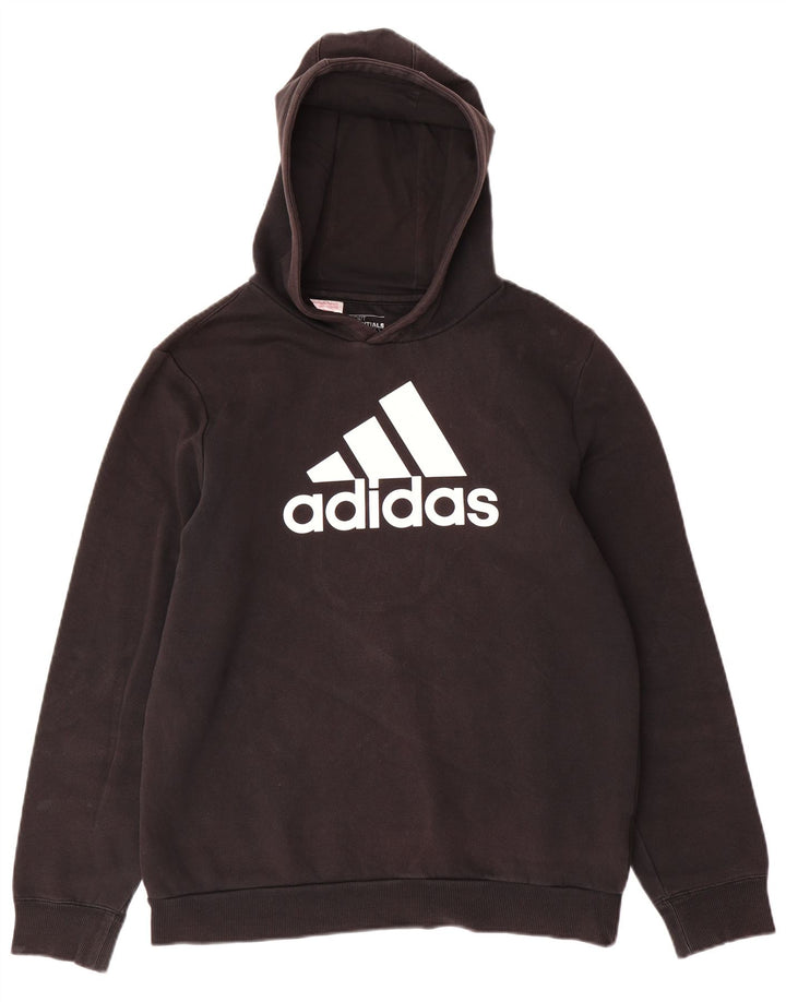 Pulover ADIDAS pentru băieți, cu glugă, 15-16 ani, XL, bumbac negru