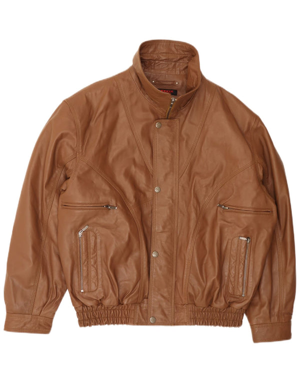 Jachetă de piele pentru bărbați MADDOX UK 42 XL din piele maro