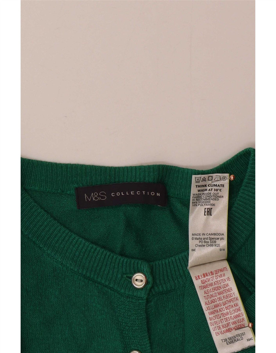 Pulover cardigan pentru femei Marks & Spencer UK 12 Medium Green Viscose