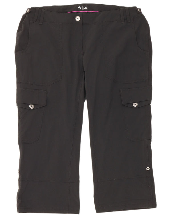 Pantaloni drepti cargo capri Adidas pentru femei UK 18 XL W36 L21 Nylon negru