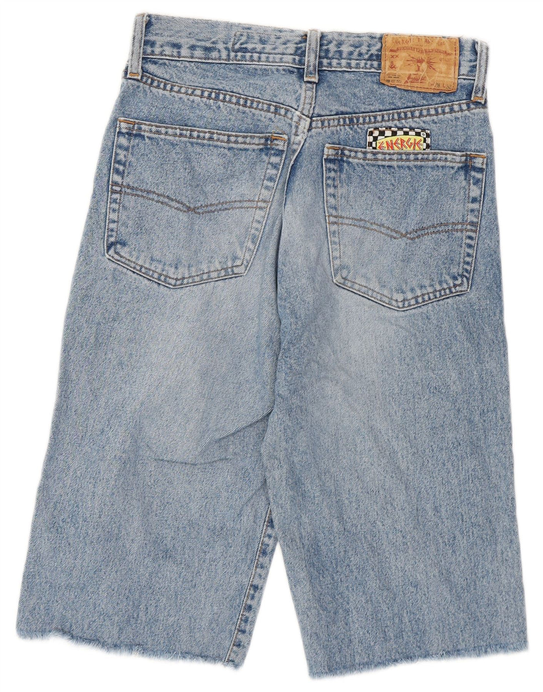 Pantaloni scurți din denim Bermude Graffiti Graphic pentru femei Energie W28 Medium Blue