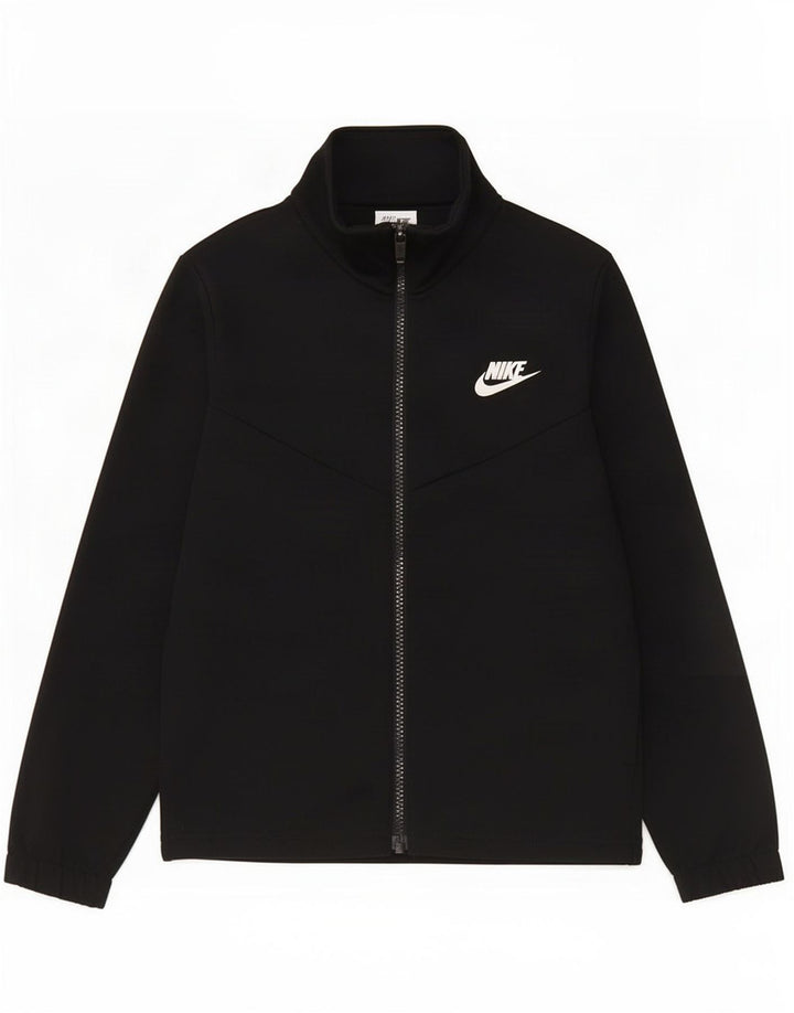 Jachetă de top pentru trening grafic Nike pentru băieți 8-9 ani Poliester negru mic