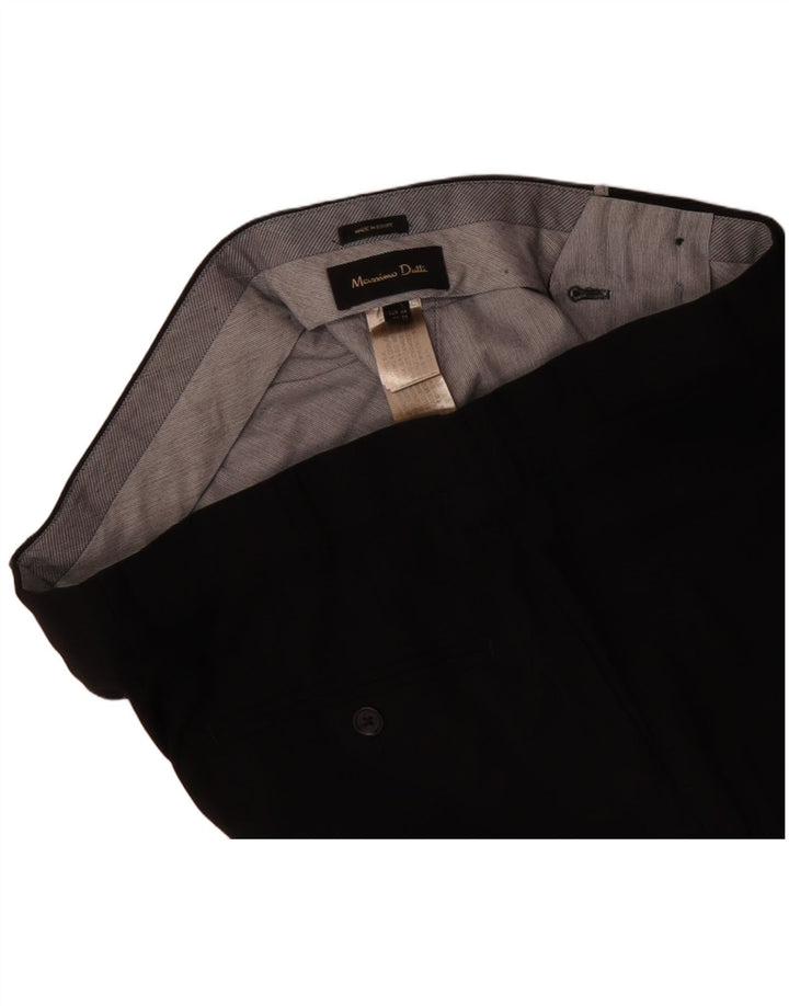 MASSIMO DUTTI Pantaloni de costum pentru bărbați slim EU 44 Large W34 L31 Lână neagră