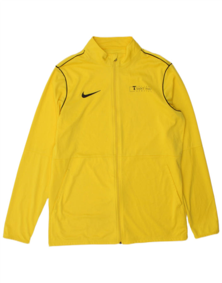 Jachetă de top pentru trening Nike Dri Fit pentru bărbați, galben mare, poliester color bloc