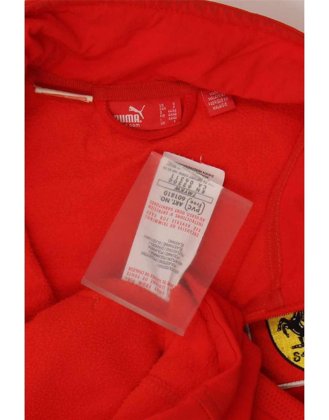 Jachetă de top Puma Ferrari Graphic pentru bărbați din poliester roșu mic