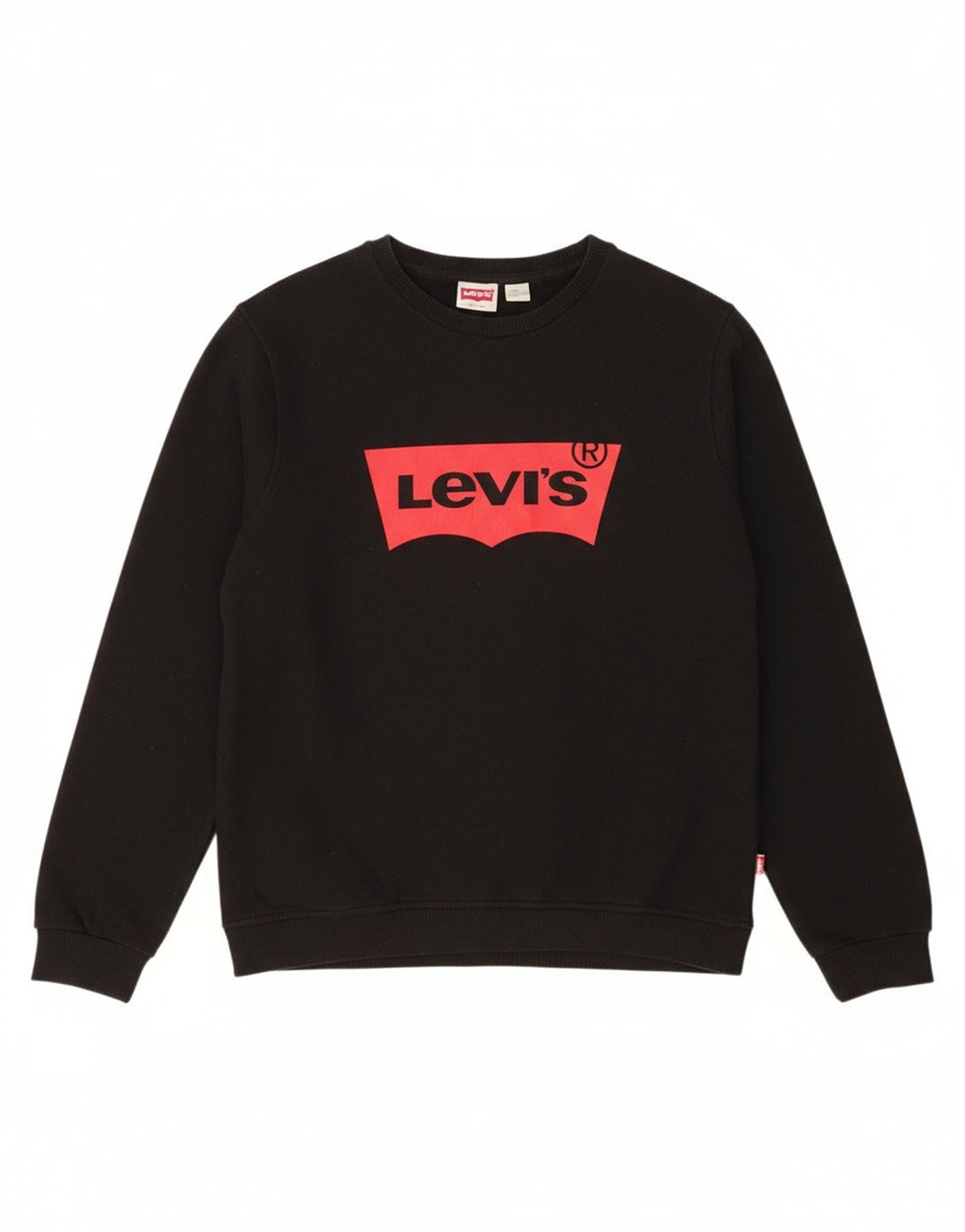 LEVI'S Womens Graphic Sweatshirt Jumper UK 16 Large Black Cotton