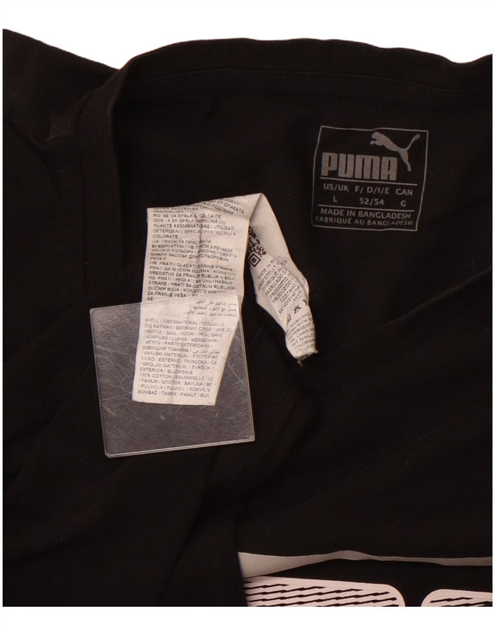 Tricou grafic PUMA pentru bărbați Top mare din bumbac negru