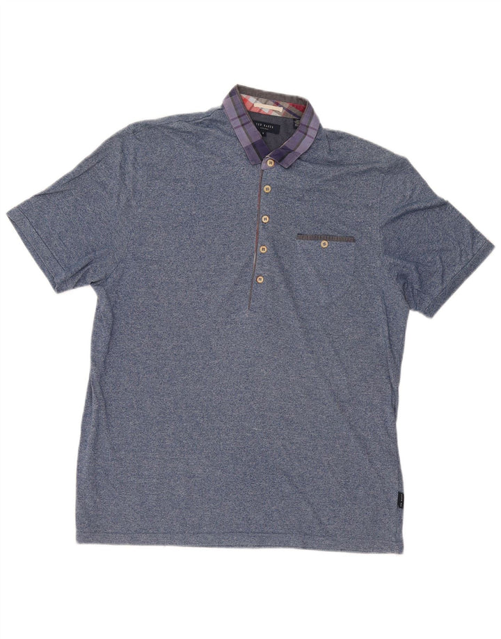 Tricou polo pentru bărbați Ted Baker Mărimea 6 2XL Bumbac albastru pete