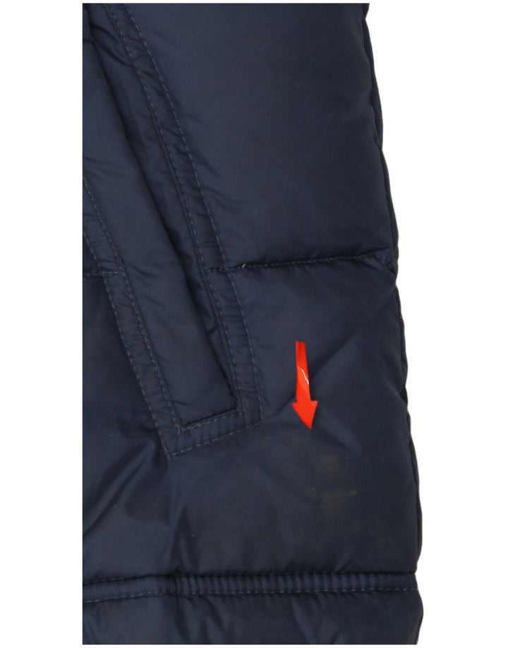 BENETTON Gilet căptușit cu glugă pentru băieți 11-12 ani 2XL Bleumarin Poliamidă