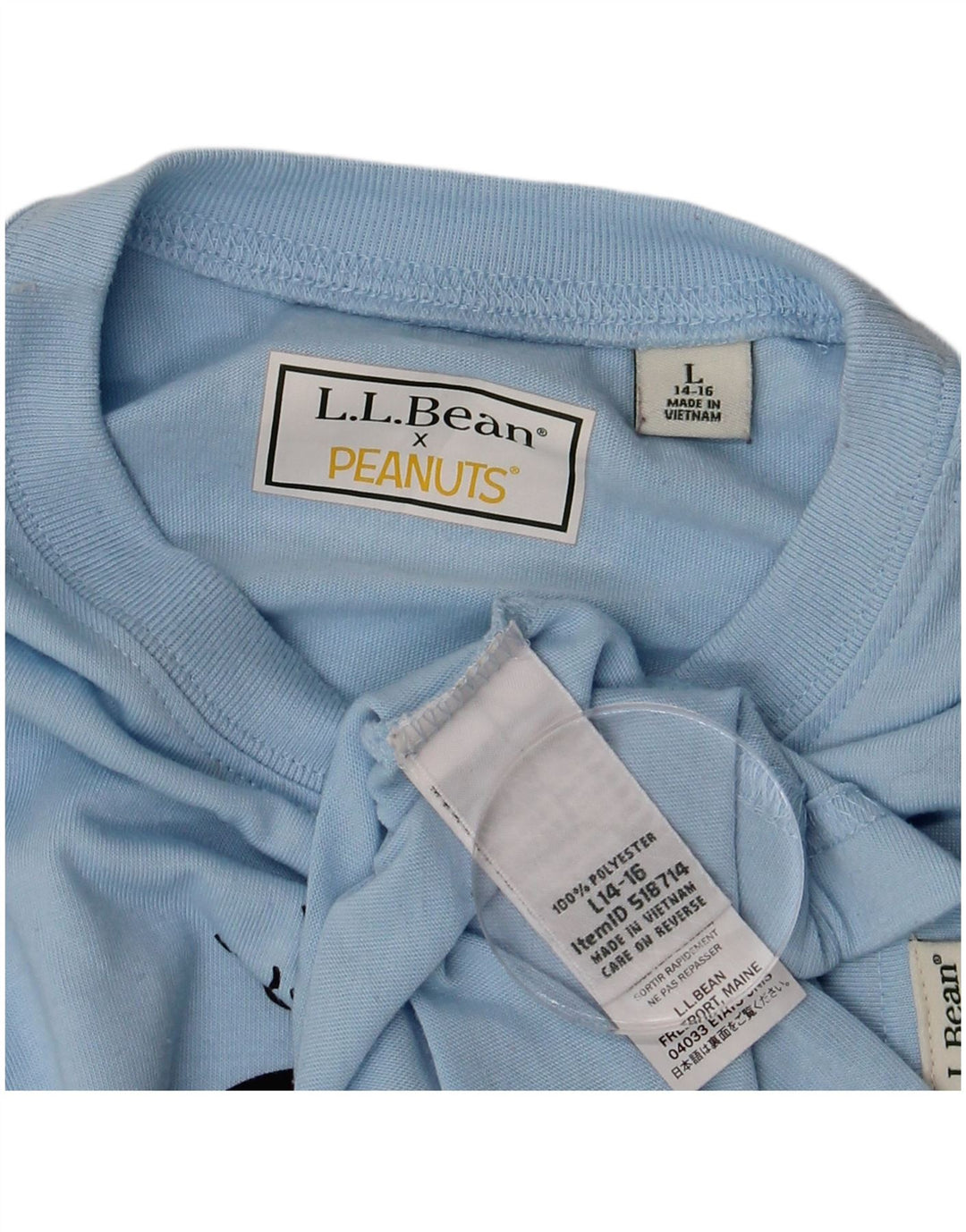L.L.Bean Boys Peanuts Graphic Top Maneca lunga 14-15 Ani Mare Albastru
