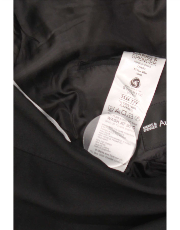 Jachetă pentru bărbați Marks & Spencer cu 2 nasturi Mărimea 46 XL Poliester negru