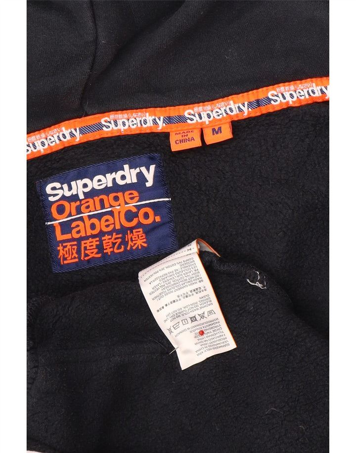 Pulover Superdry pentru bărbați, cu fermoar, bumbac, albastru bleumarin
