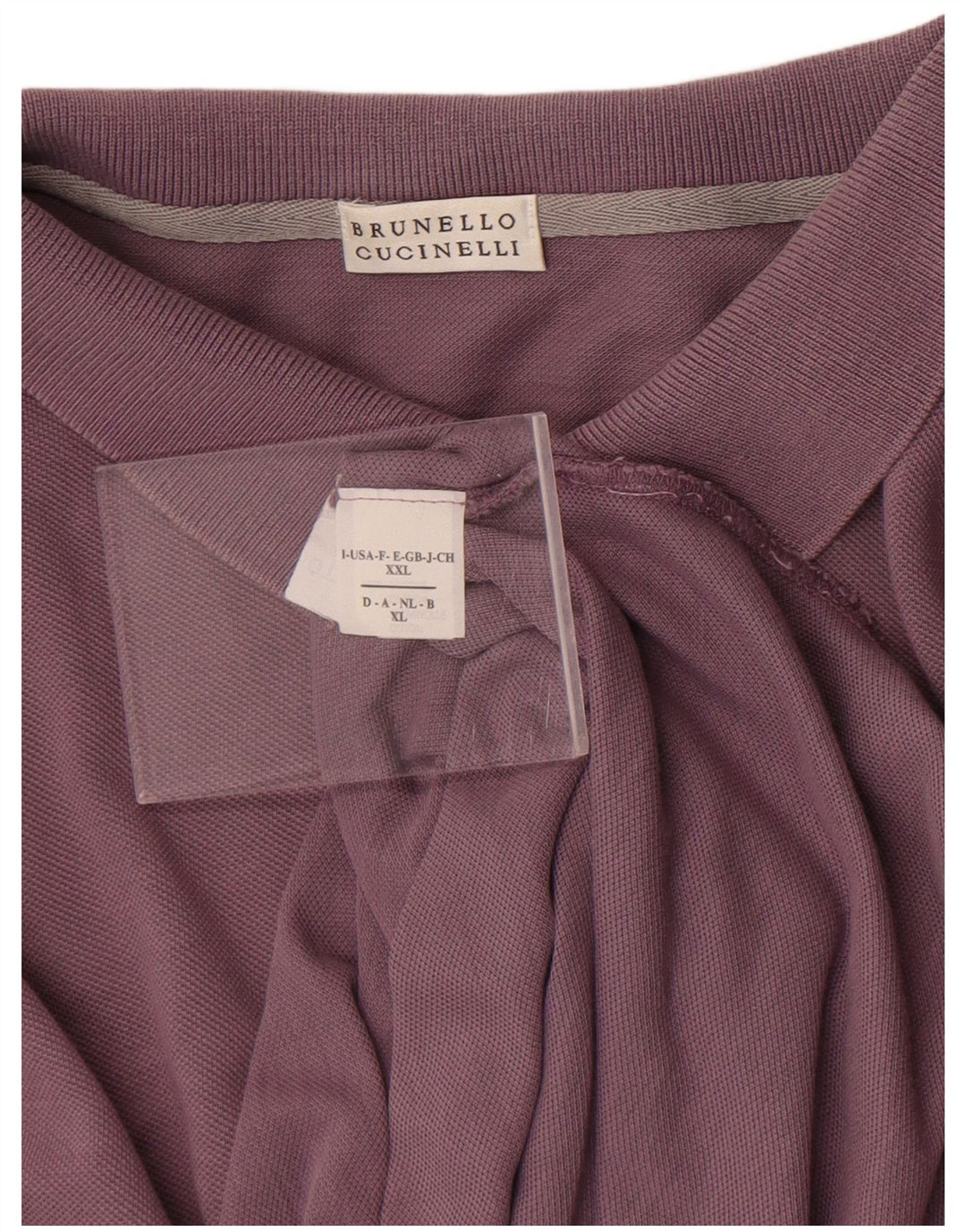Brunello Cucinelli Tricou Polo XL Violet Bumbac Clasic