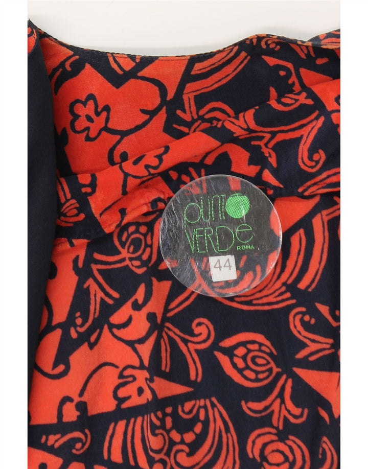 Cardigan Vintage pentru femei Top IT 44 Medium Red Floral Silk