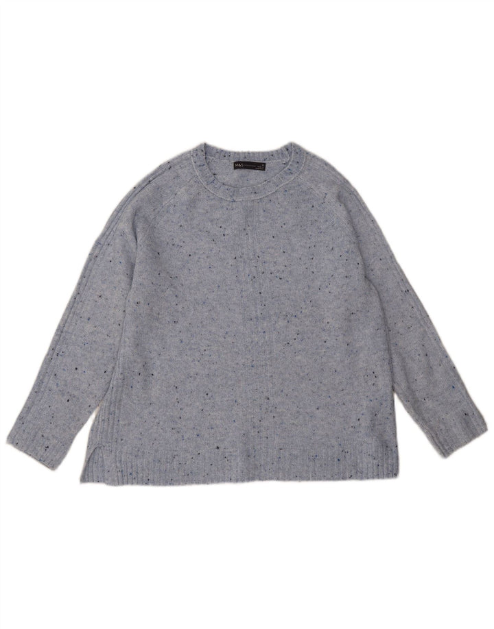 Pulover pentru femei Marks & Spencer, cu gât de barcă, UK 14 Medium Blue Flecked