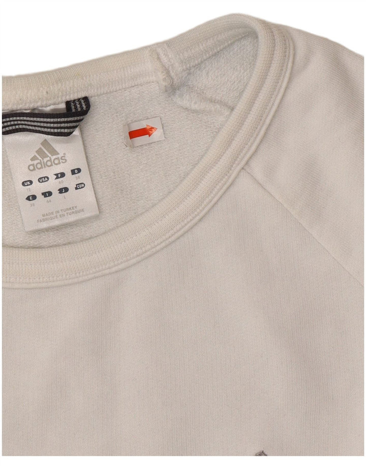 Pulover adidas pentru femei UK 12 bumbac alb mediu