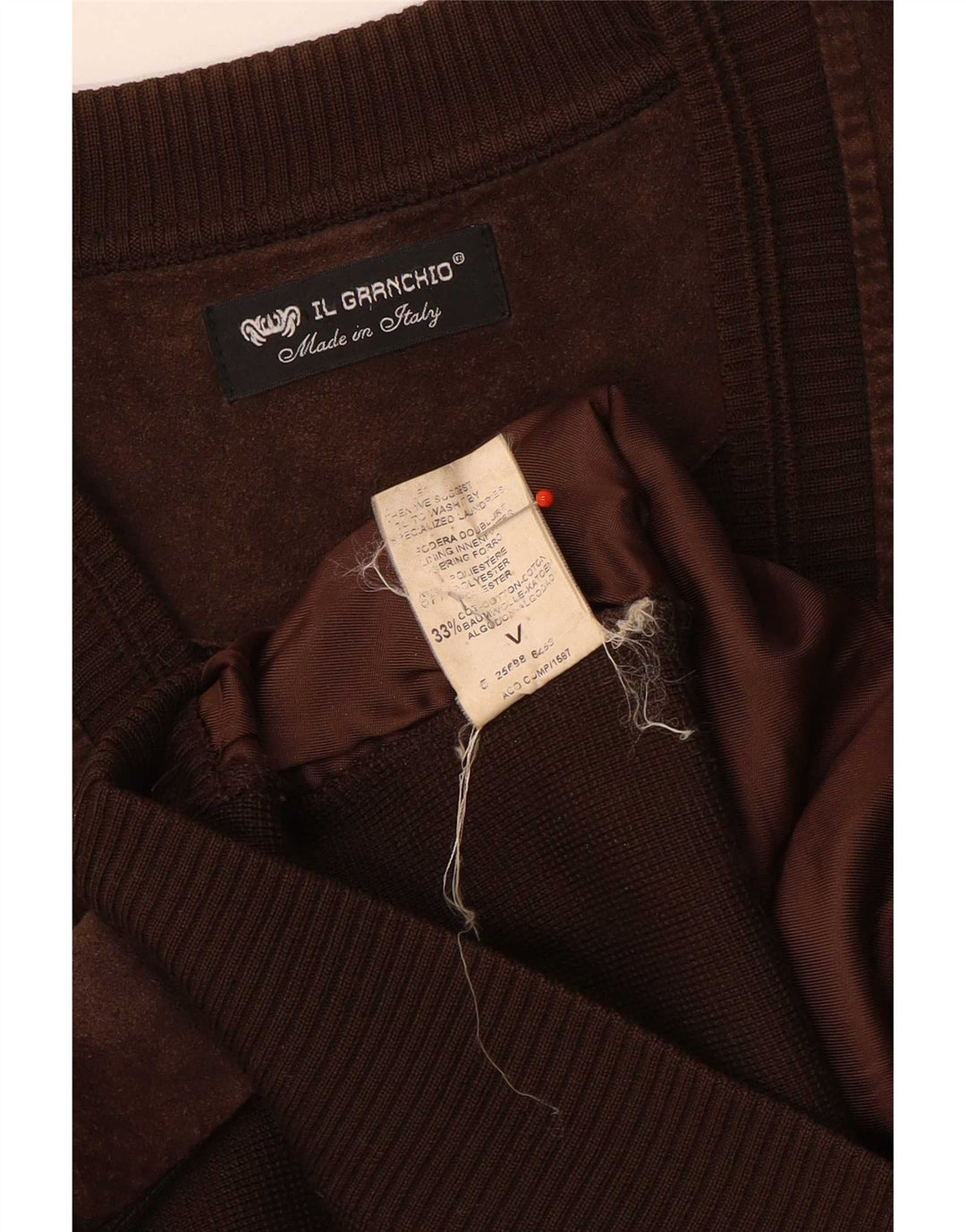 Pulover cardigan bărbătesc din piele de căprioară pentru bărbați Il Granchio, lână maro mare