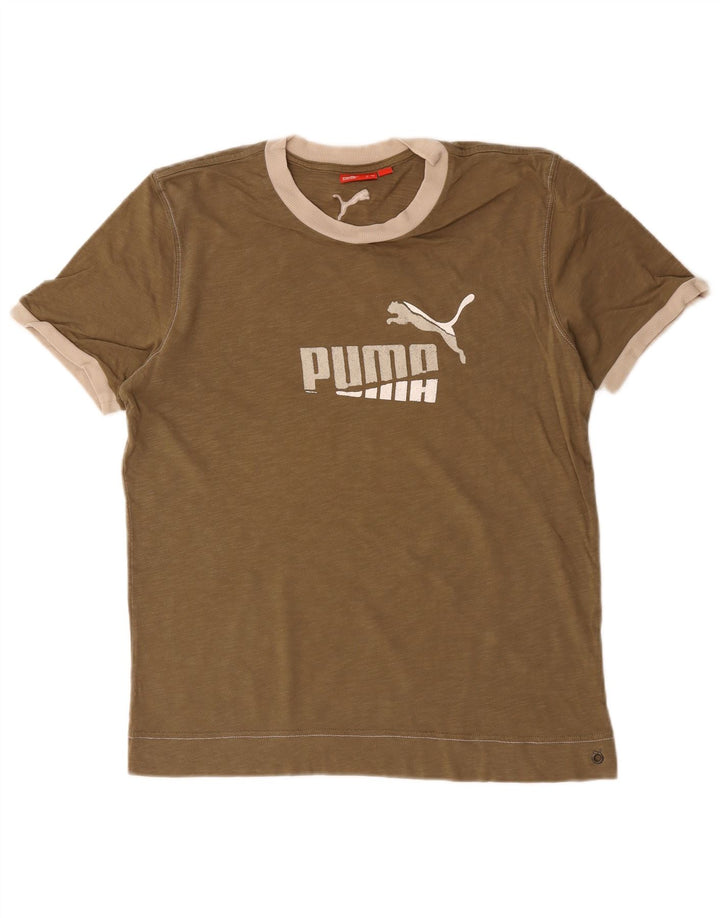 Tricou grafic Puma pentru bărbați Top din bumbac maro mediu