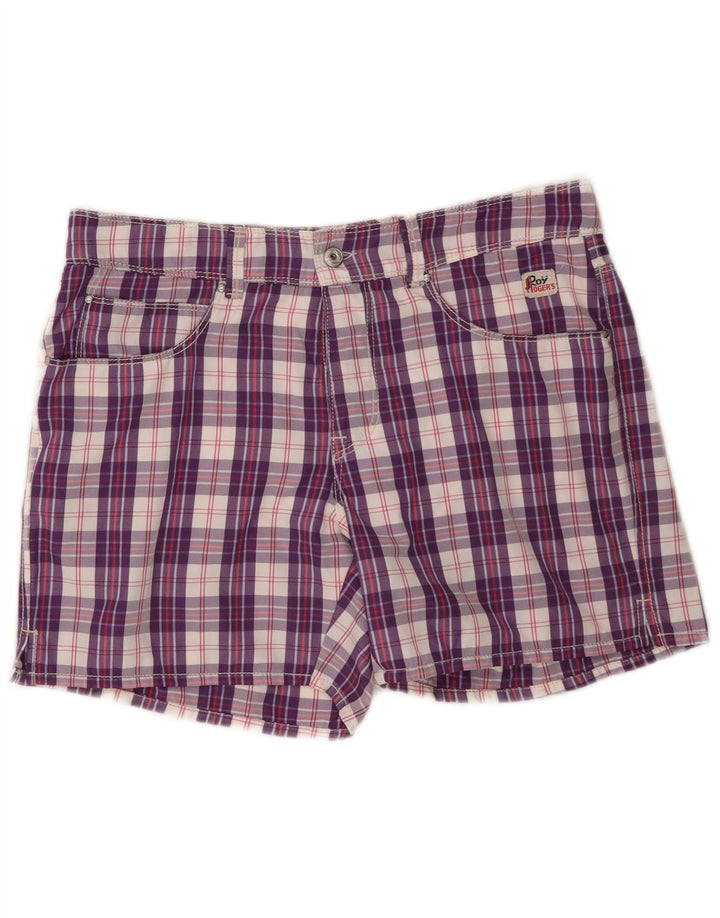 Pantaloni scurți de înot Roy Rogers pentru femei W34, poliamidă cu carouri mov mari