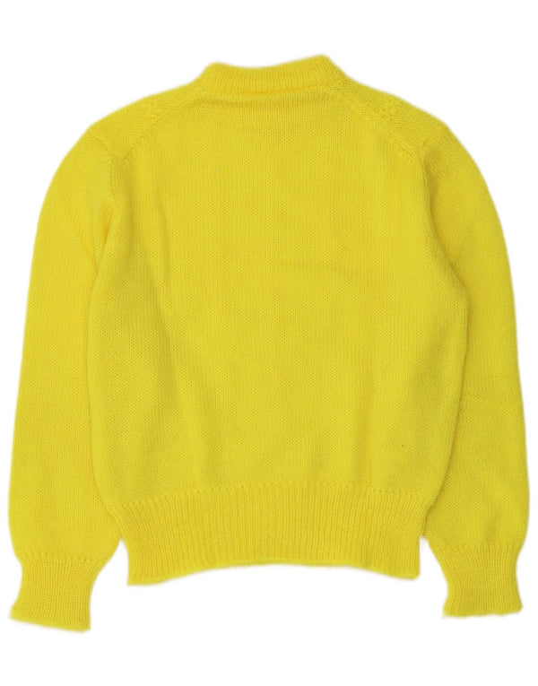 Pulover Vintage pentru femei Crop Crew Gate UK 12 Galben mediu