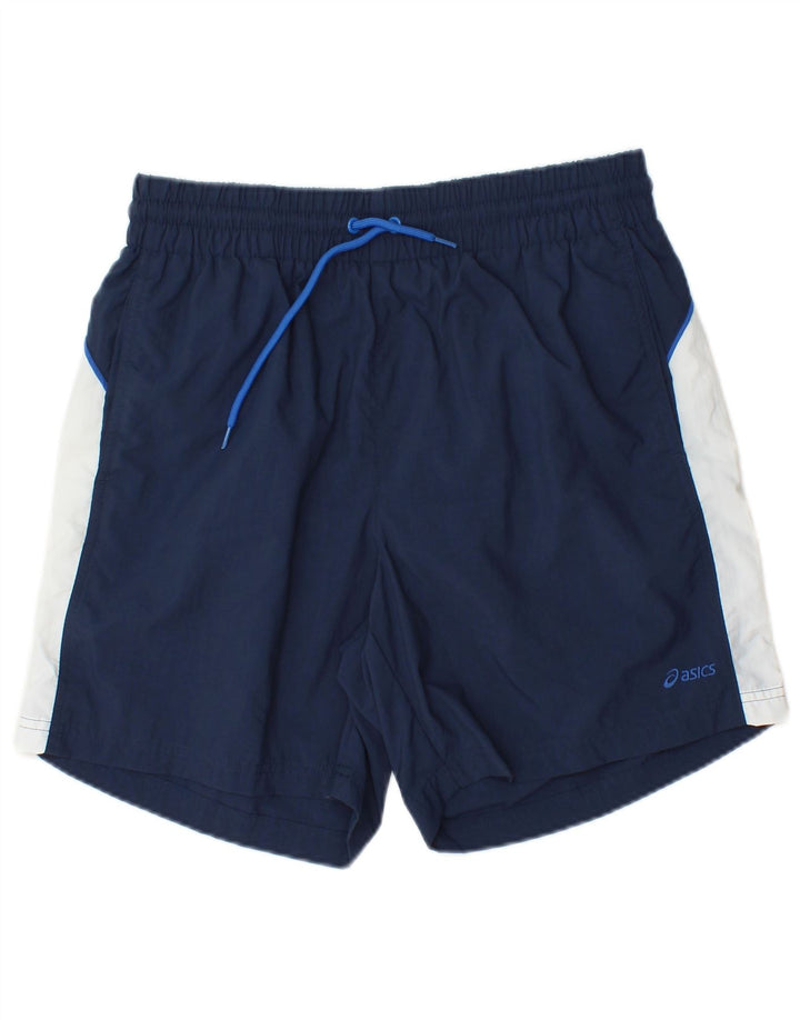 Pantaloni scurți sport grafic Asics pentru bărbați, mari, bleumarin, poliamidă color bloc