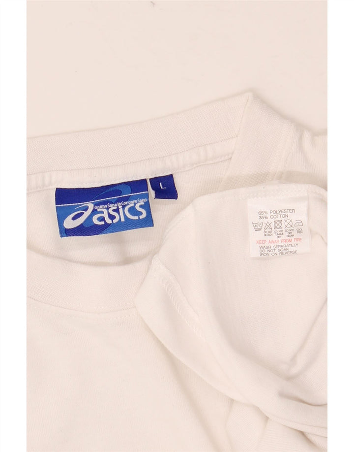 Tricou pentru bărbați ASICS Top mare poliester cu dungi albe