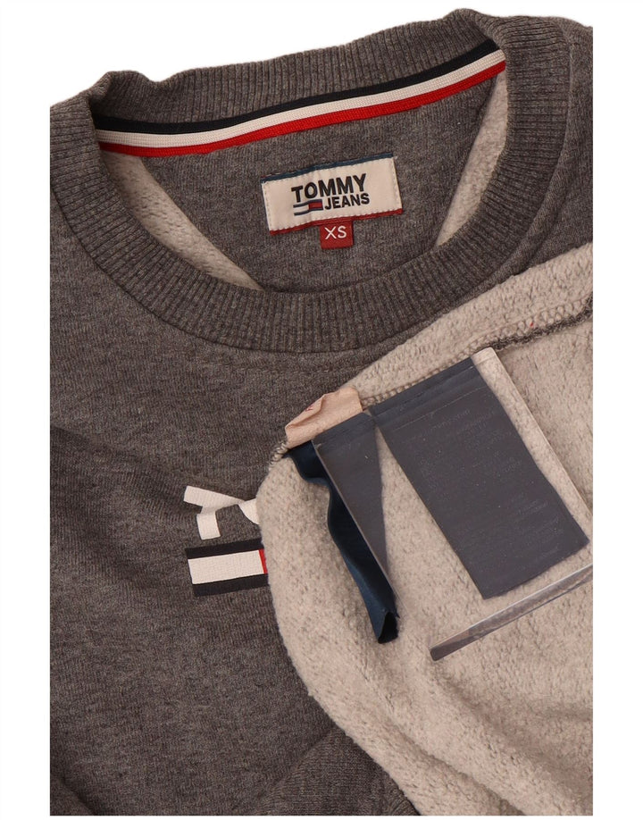 TOMMY HILFIGER Pulover cu grafic supradimensionat pentru femei UK 6 XS Gri