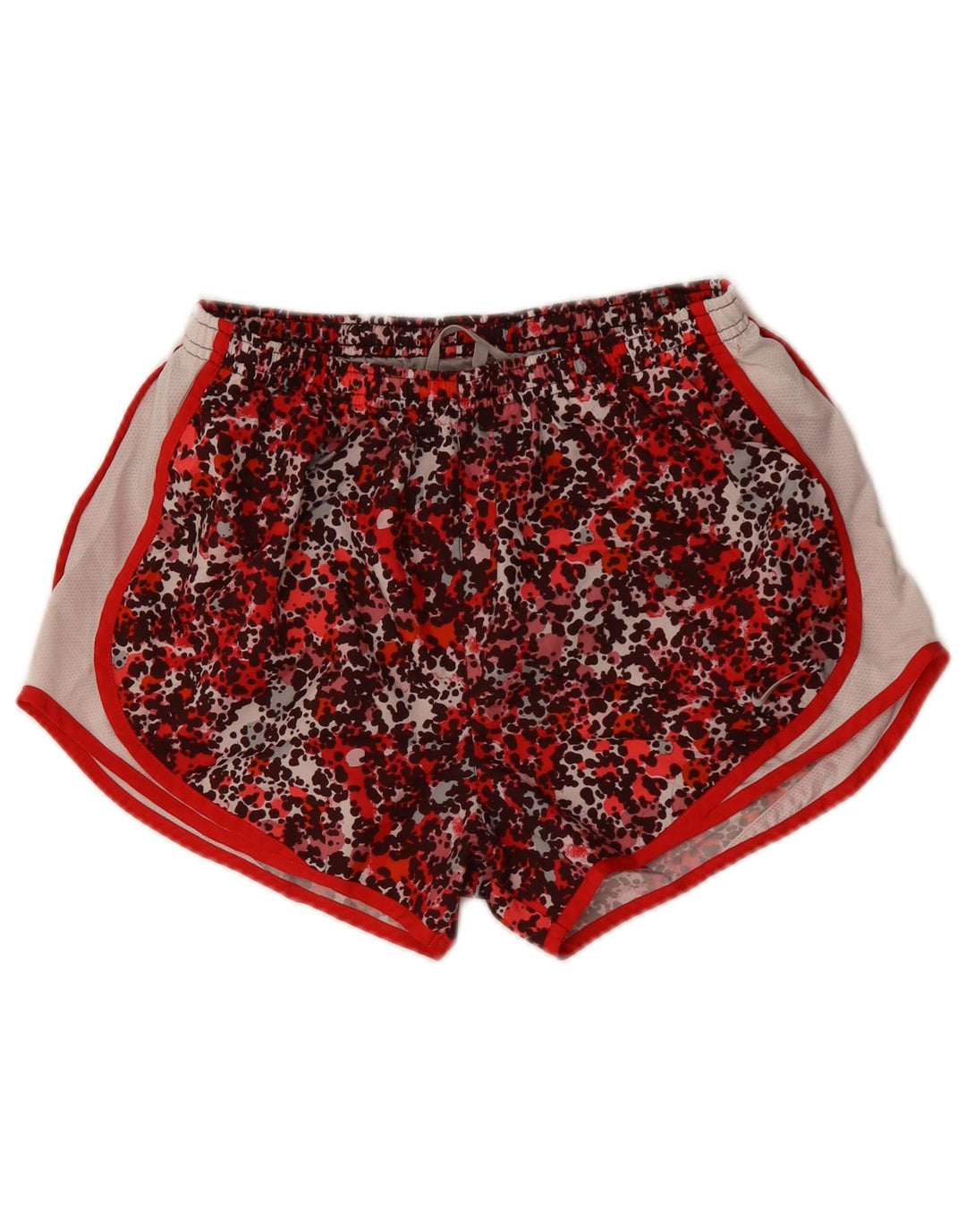 Pantaloni scurti sport NIKE Dri Fit pentru femei UK 14 Medium Red Animal Print Poliester