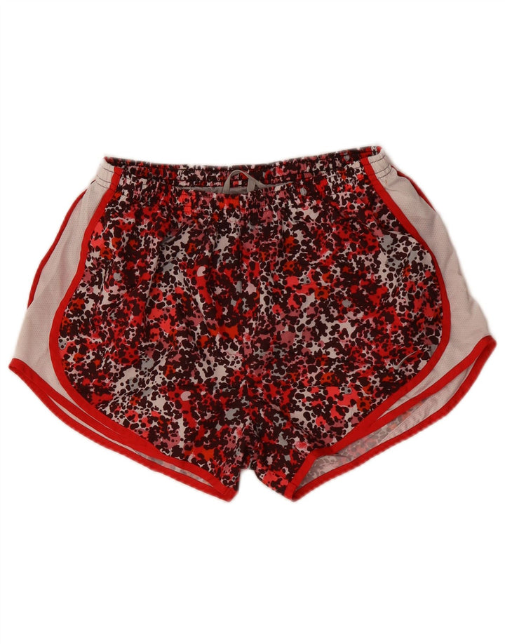 Pantaloni scurti sport NIKE Dri Fit pentru femei UK 14 Medium Red Animal Print Poliester