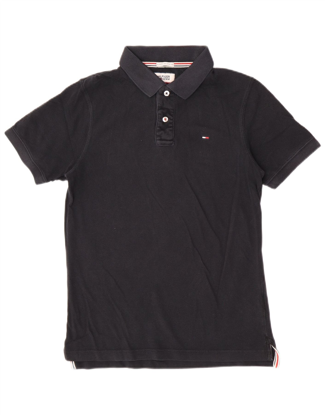 Tricou polo Tommy Hilfiger pentru bărbați, bumbac mediu negru