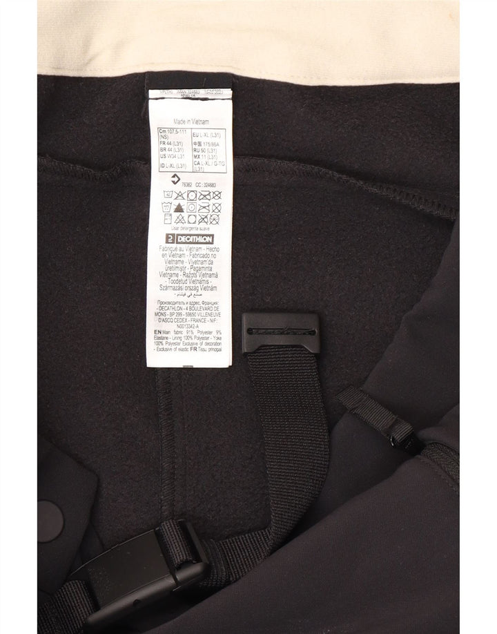 Pantaloni cargo bootcut Decathlon pentru femei, mari W38 L31, poliester negru