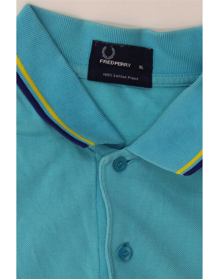 Cămașă polo Fred Perry pentru bărbați XL, bumbac cu dungi albastre