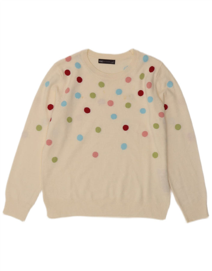 Pulover pentru femei Marks & Spencer cu decolteu triplu UK 12 Medium Off White