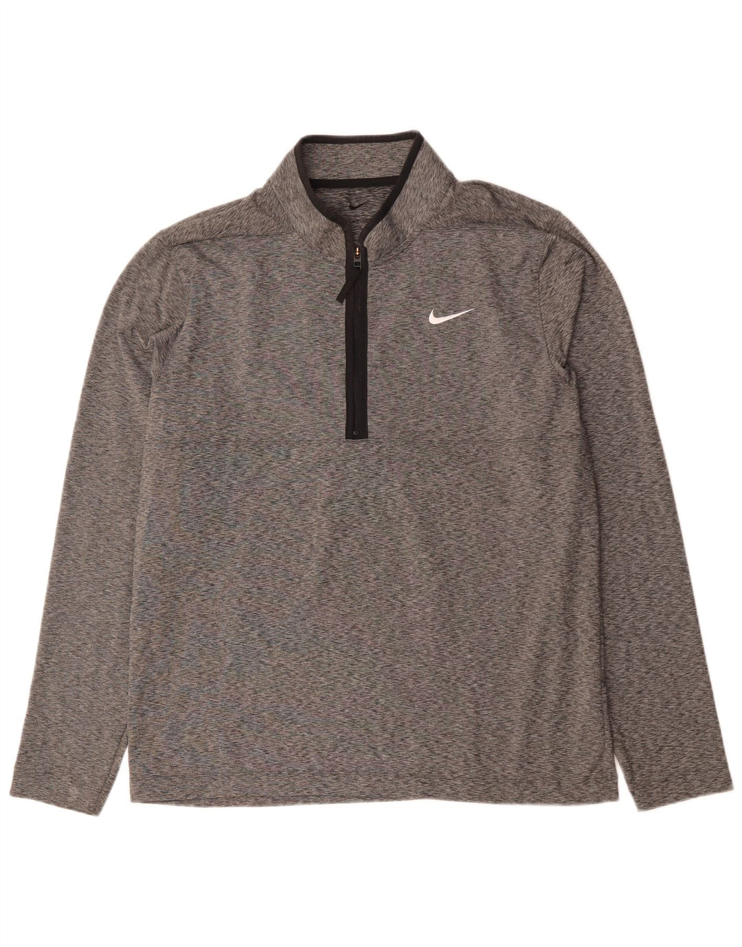 Top de trening pentru bărbați Dri Fit, cu fermoar și gât, pulover, mare, gri