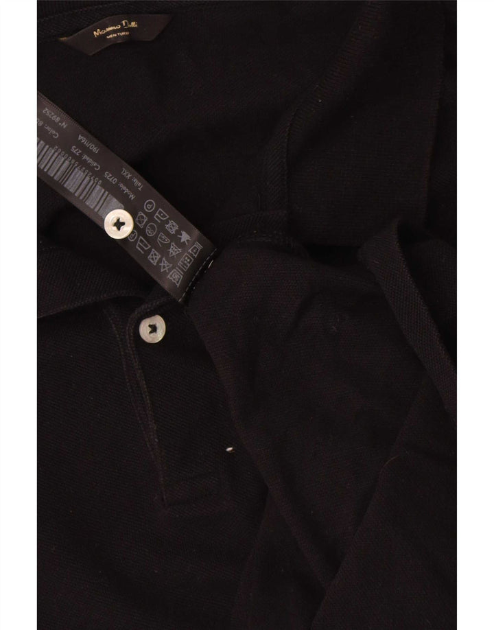 Tricou polo Massimo Dutti pentru bărbați 2XL bumbac negru