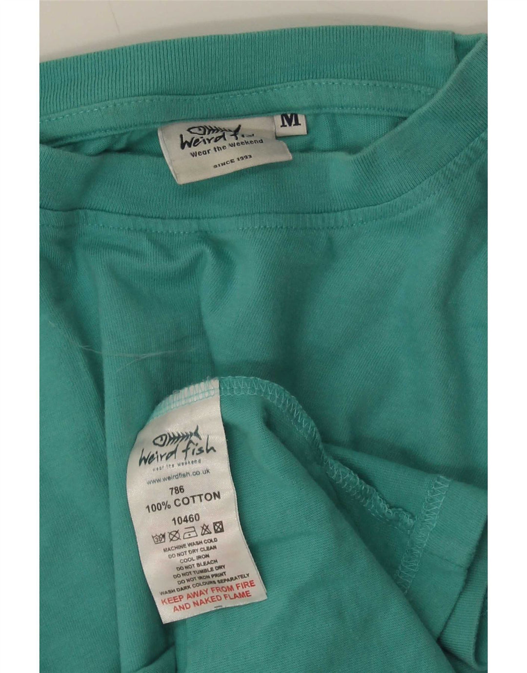 Tricou grafic pentru bărbați Weird Fish Top din bumbac turcoaz mediu