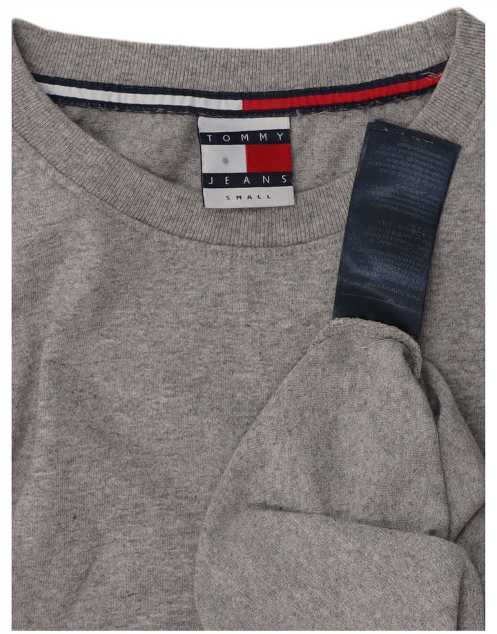 TOMMY HILFIGER Top grafic pentru bărbați cu mânecă lungă, bumbac gri mic