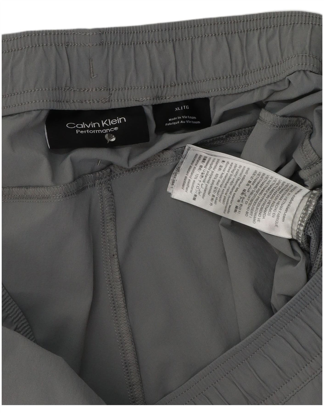 Pantaloni scurți sport de performanță Calvin Klein, XL, gri, poliester color bloc