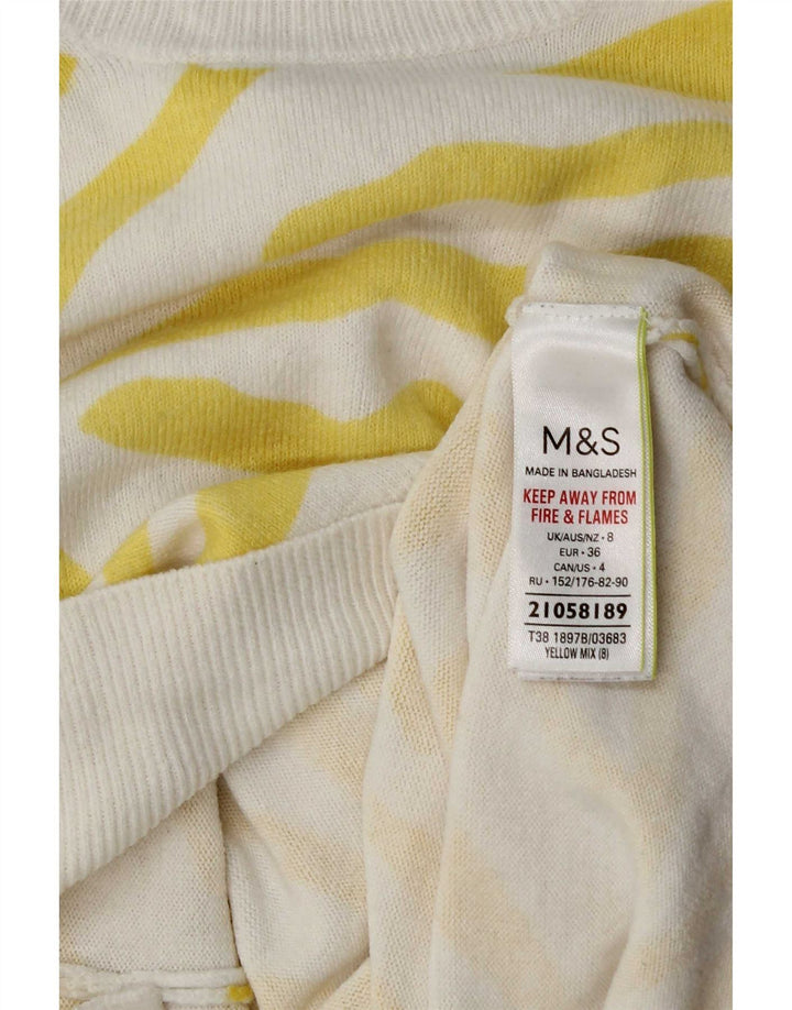 Pulover pentru femei Marks & Spencer, cu gât de barcă, UK 8 Mic Galben