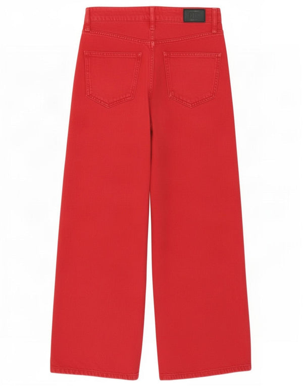 Blugi BDG pentru femei cu picioare largi W24 L27 bumbac roșu