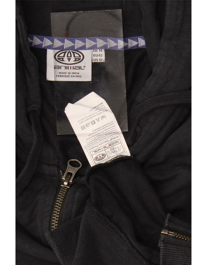 Pulover ANIMAL pentru femei, cu fermoar, UK 14, bumbac negru mare