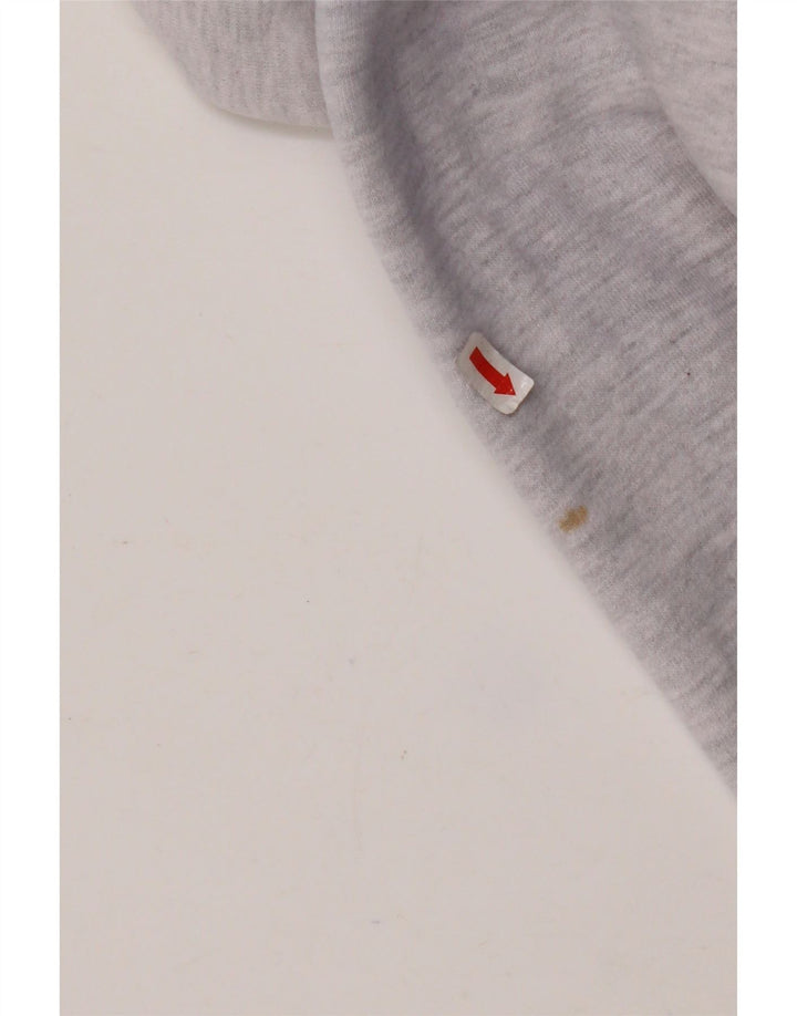 SUPERDRY Pulover cu glugă cu grafic pentru femei UK 14, bumbac cu pete gri mediu