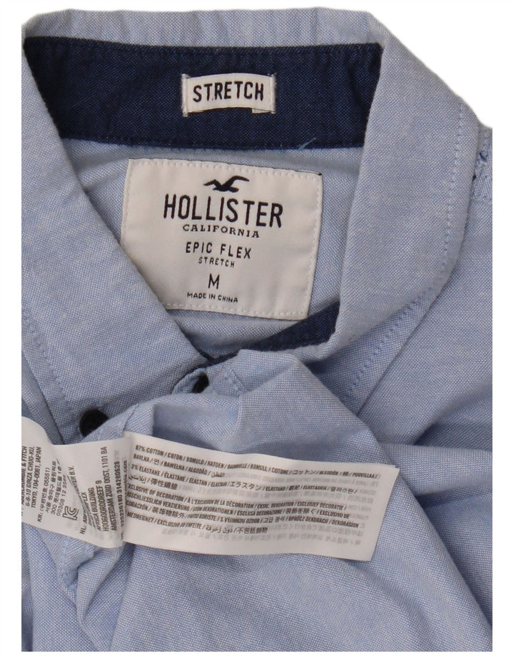 Cămașă HOLLISTER pentru bărbați, bumbac albastru mediu