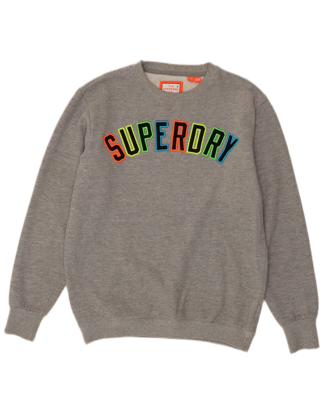 SUPERDRY pentru bărbați, cu croiala lejeră, pulover grafic XS, bumbac cu pete gri