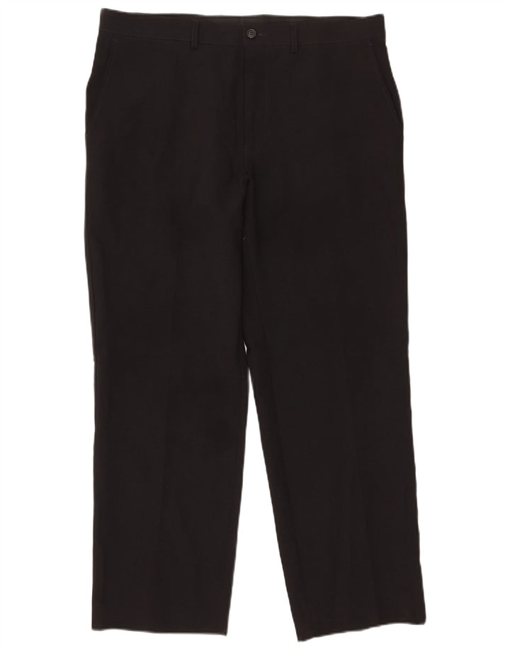 Pantaloni chino drepți pentru bărbați Marks & Spencer L36 L29 Poliester negru