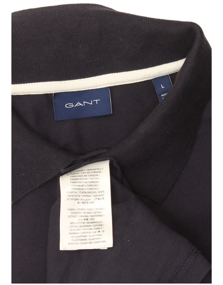 Tricou polo pentru bărbați Gant, mare, albastru bleumarin, bumbac