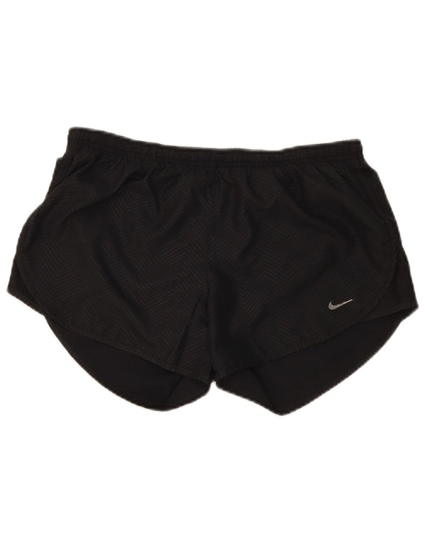 Pantaloni scurți sport Nike Dri Fit pentru femei UK 14 Medium Black Chevron Poliester