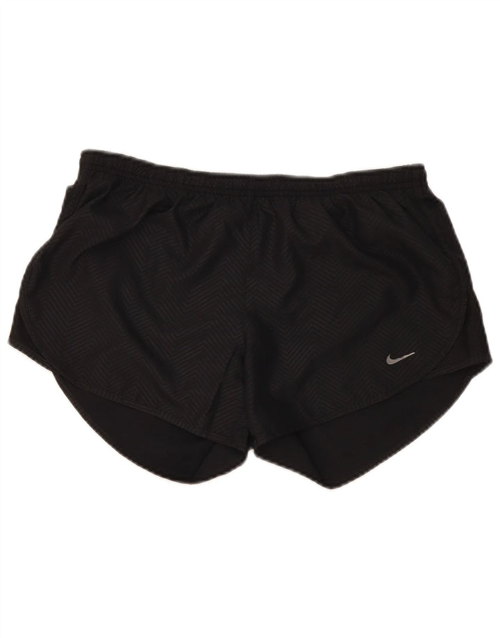 Pantaloni scurți sport Nike Dri Fit pentru femei UK 14 Medium Black Chevron Poliester