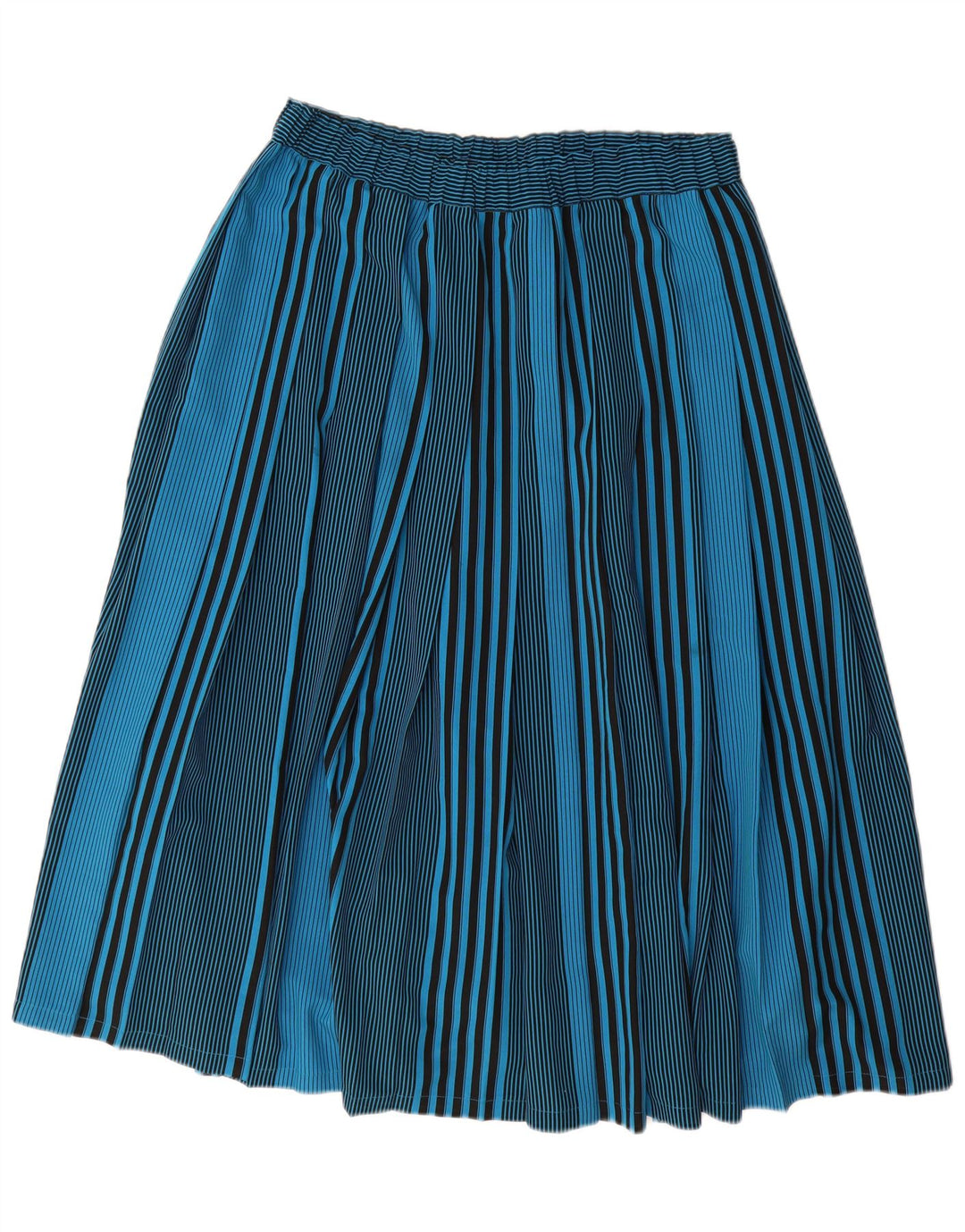 Fusta plisată pentru femei VINTAGE IT 44 Medium W32 Poliester cu dungi albastre